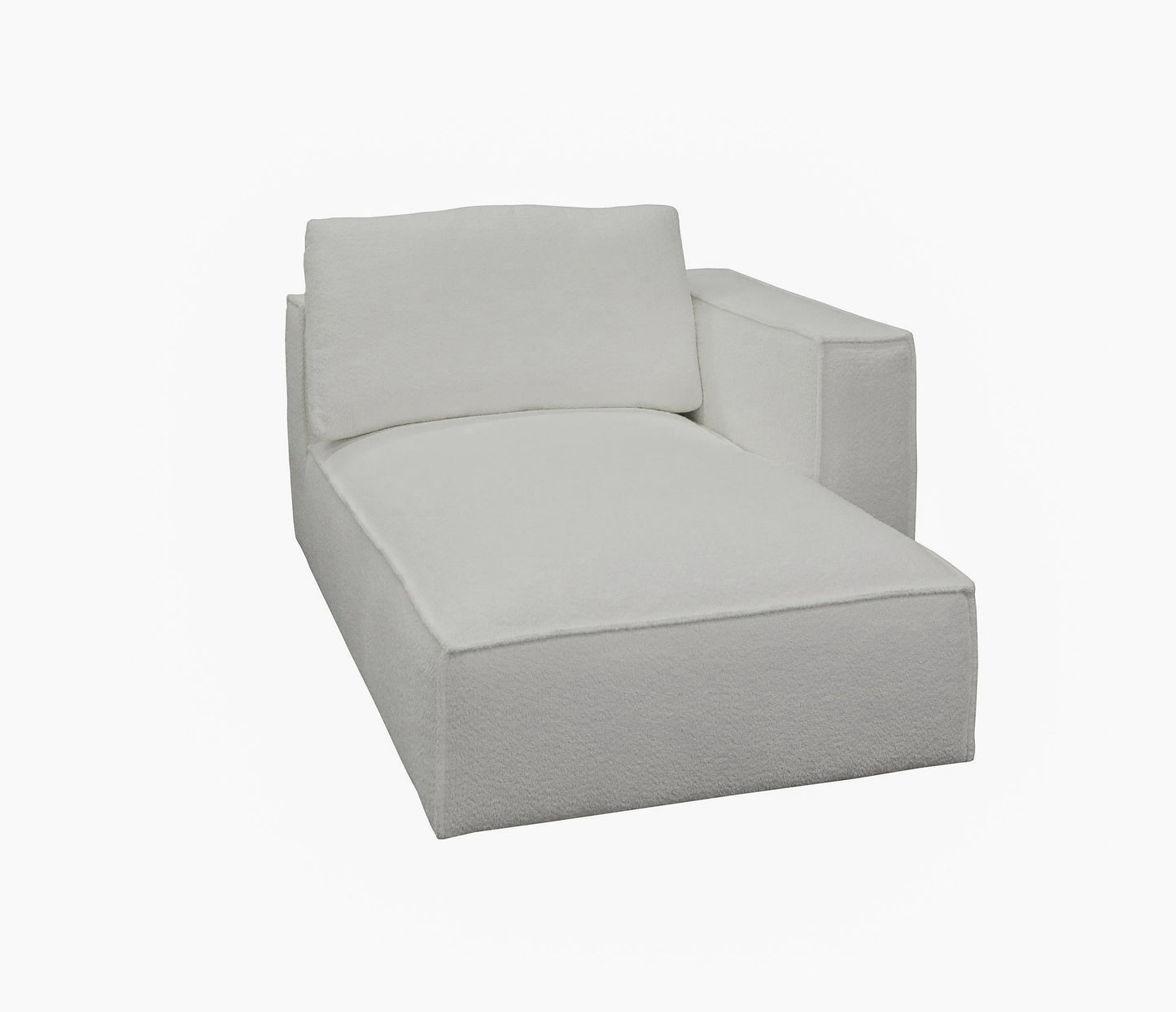 Divani Casa Lulu Modern White Fabric Modular Sectional Sofa w/ Right Facing Chaise