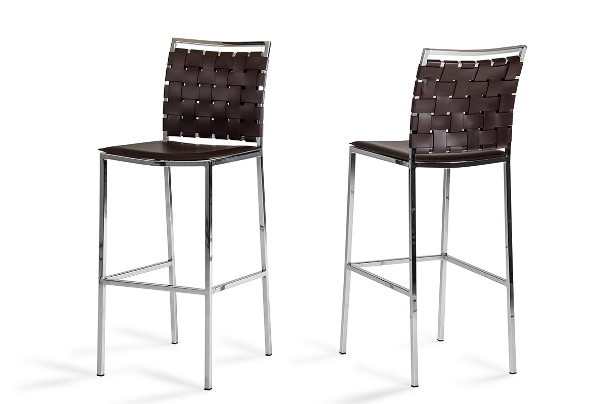 Shasta Modern Brown Eco-Leather Bar Stool