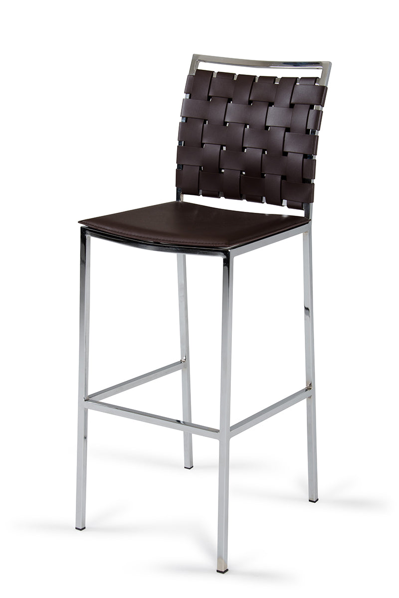 Shasta Modern Brown Eco-Leather Bar Stool