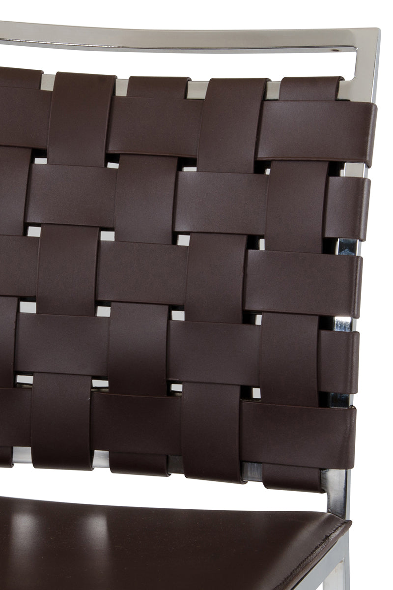 Shasta Modern Brown Eco-Leather Bar Stool