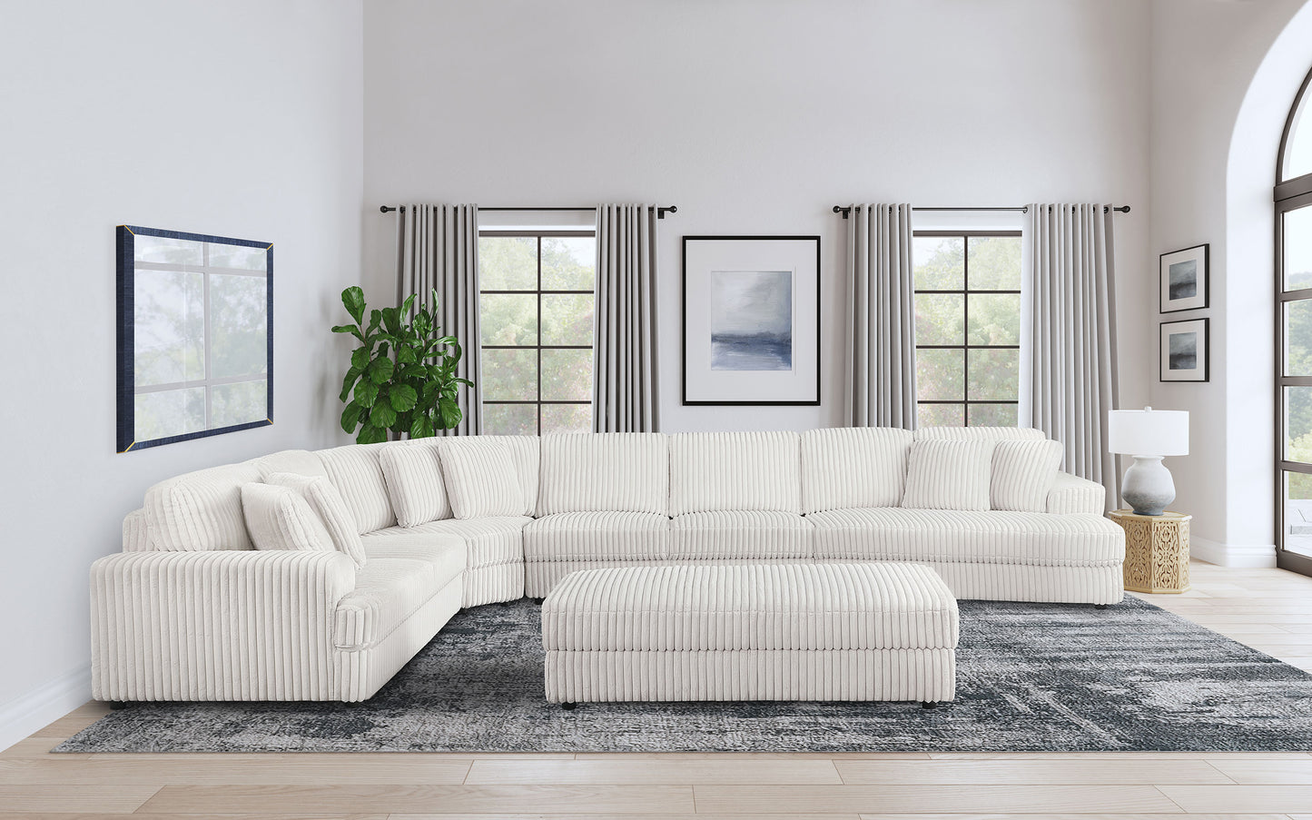 Emberson Upholstered LAF Loveseat Ivory