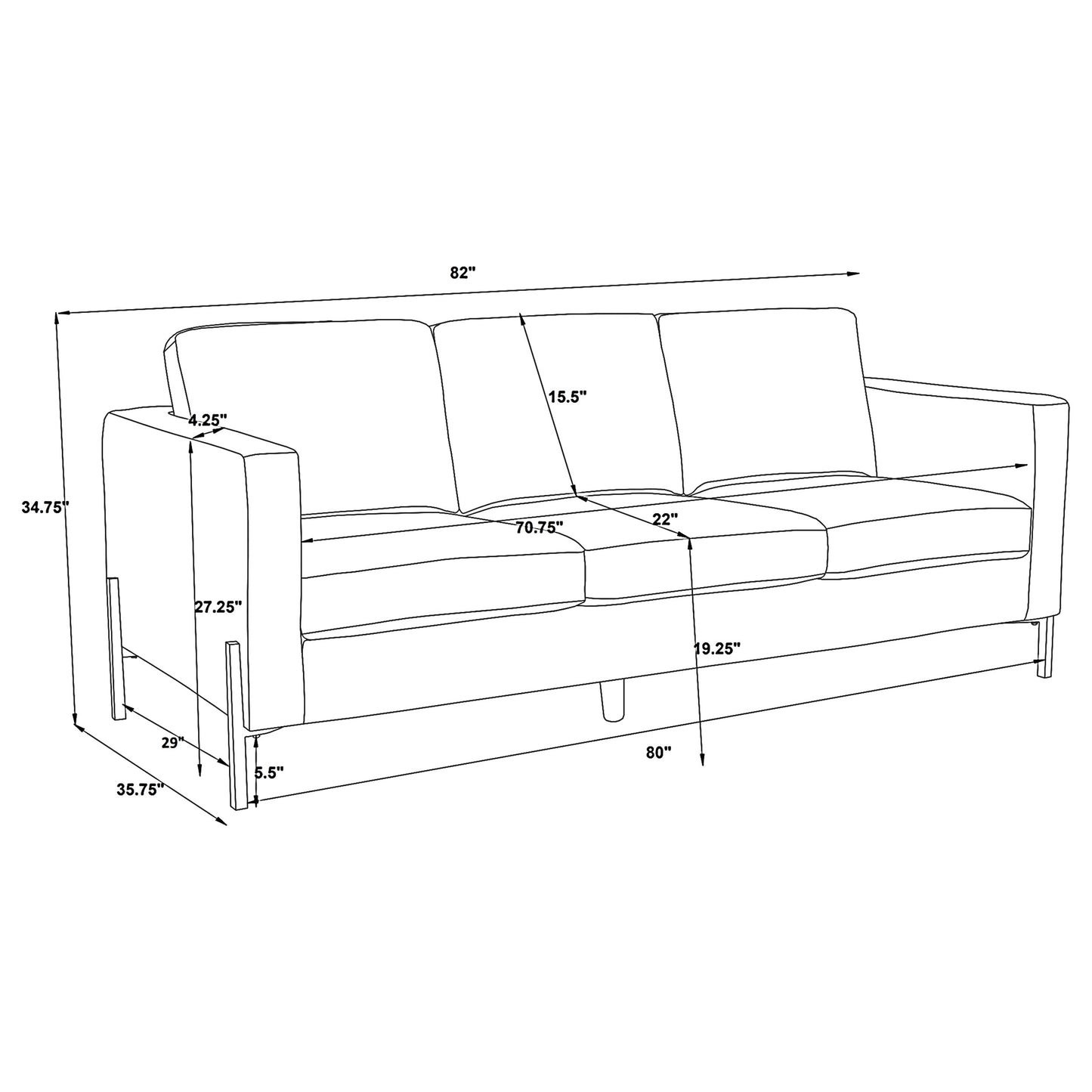 Tilly 2-piece Upholstered Track Arm Sofa Set Oatmeal