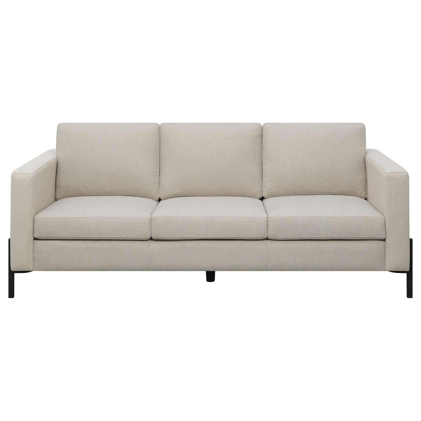 Tilly 3-piece Upholstered Track Arm Sofa Set Oatmeal