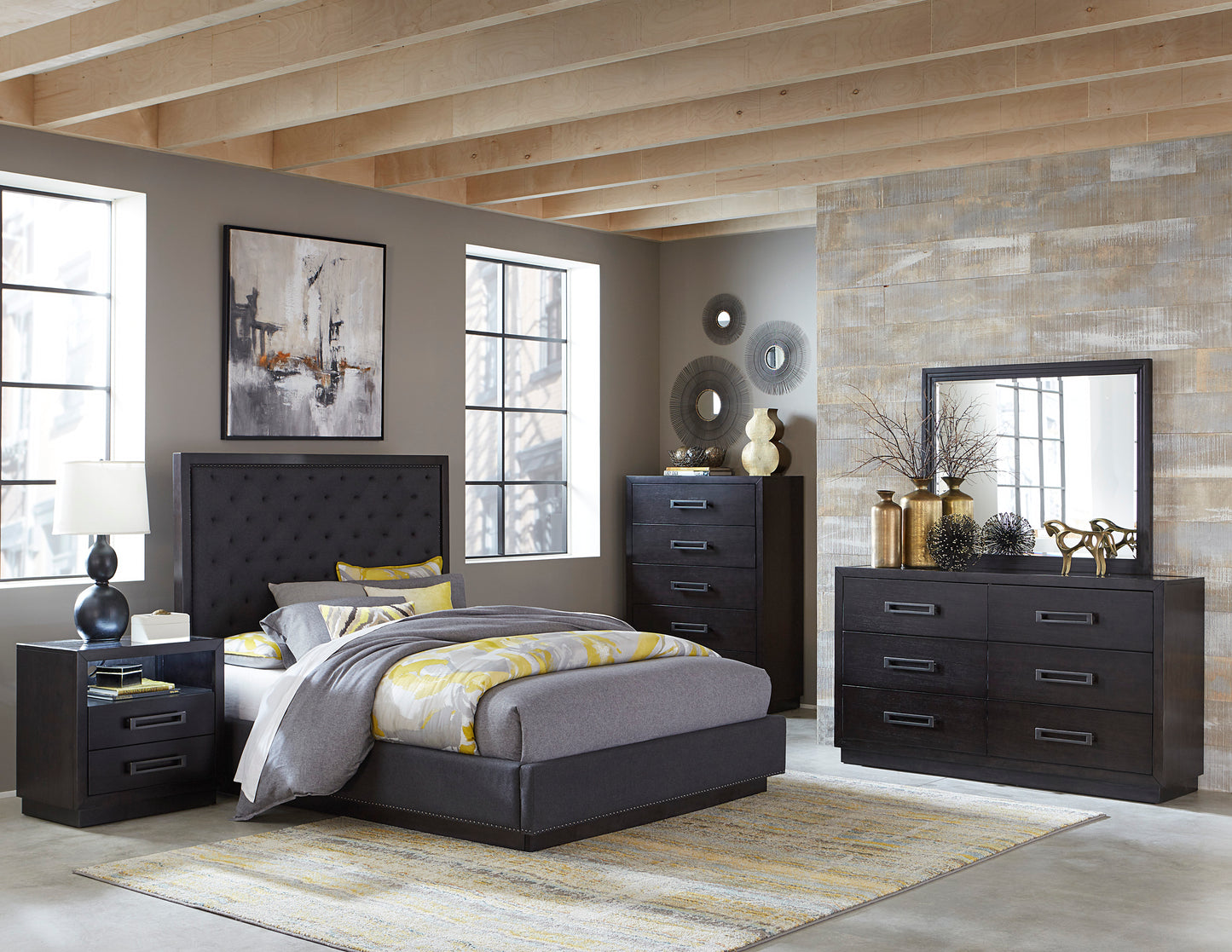Homelegance Chest Larchmont Charcoal Finish Elegant Storage Solution 5424-9