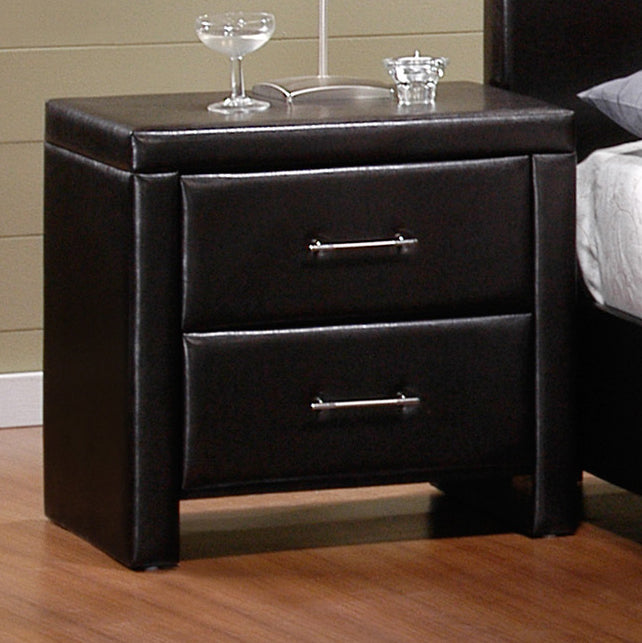 Homelegance Zoey Nightstand Dark Brown Faux Leather Finish 5790-4