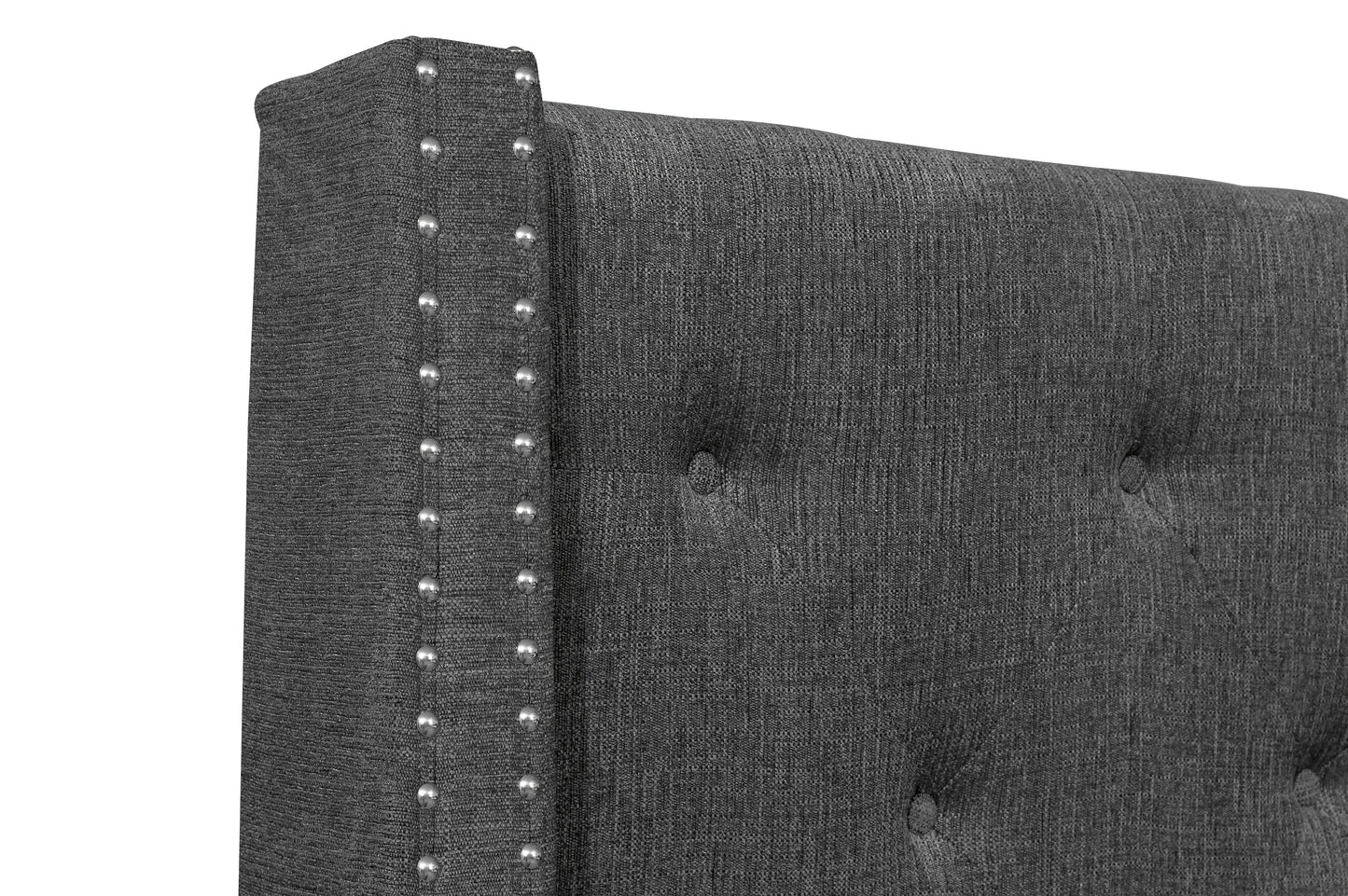 Homelegance Queen Bed Fairborn Gray Upholstery with Storage Drawers 5877GY-1DW