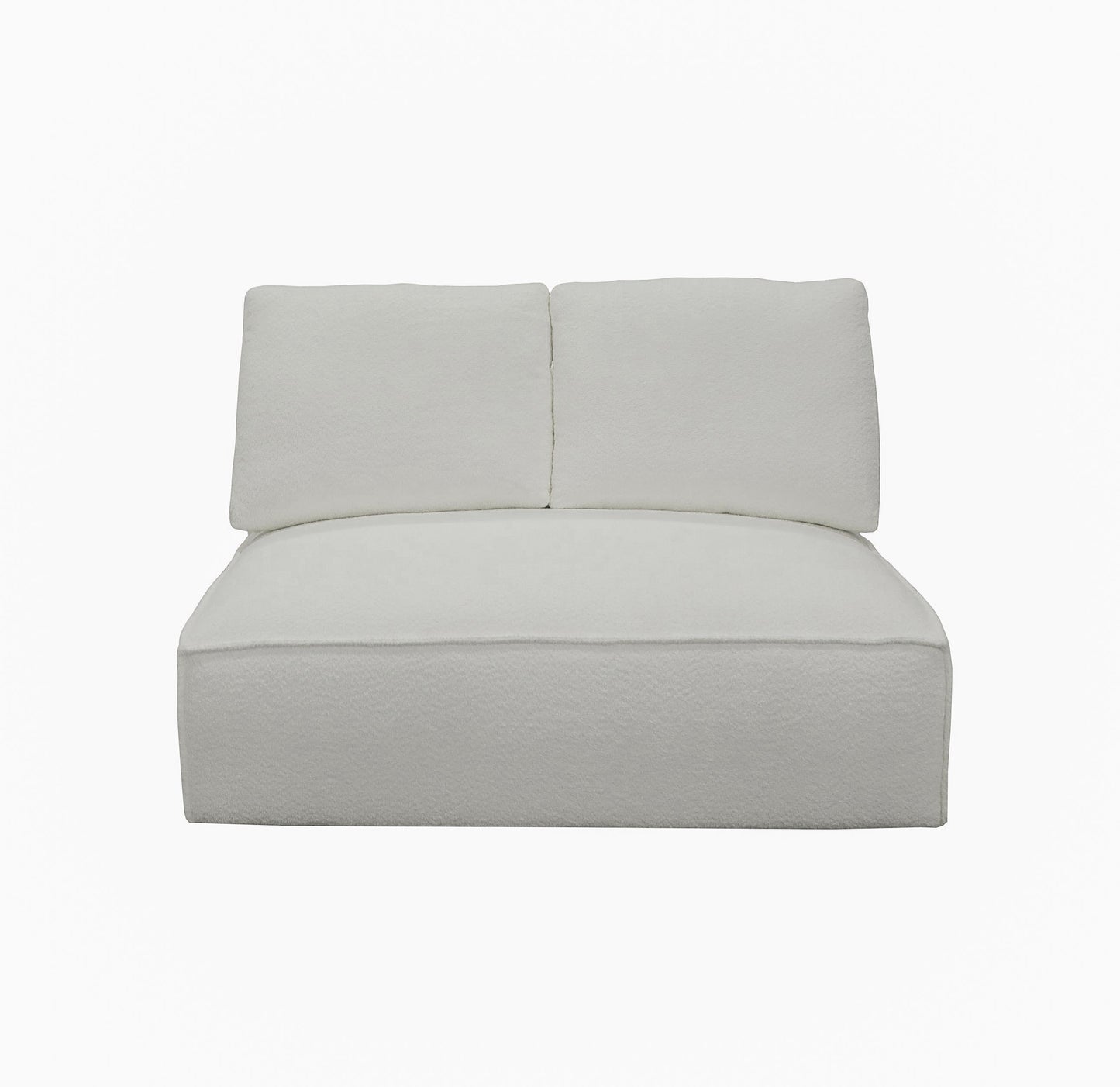 Divani Casa Lulu Modern White Fabric Modular Sectional Sofa w/ Right Facing Chaise