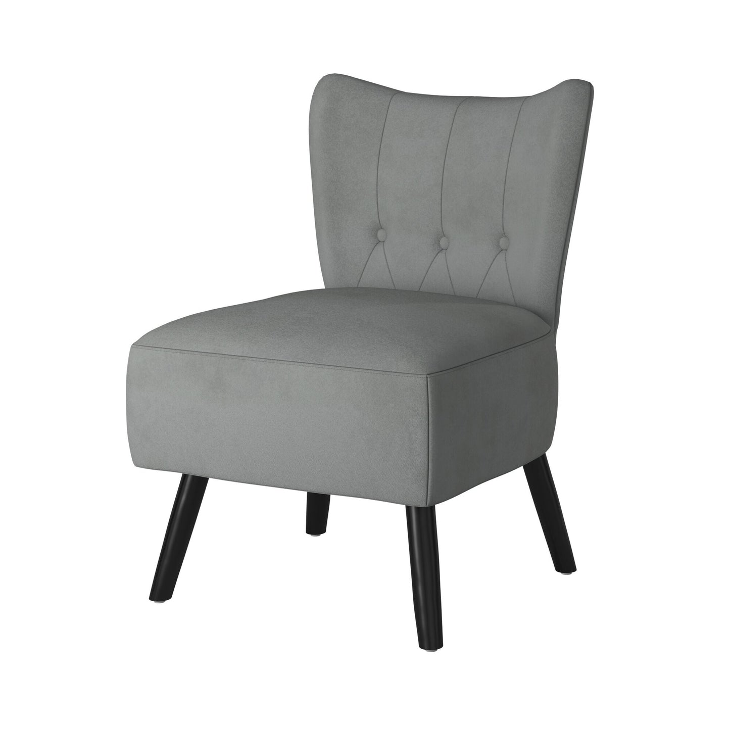 Homelegance Imani Accent Chair in Gray Velvet with Button Tufted Back 1166GY-1