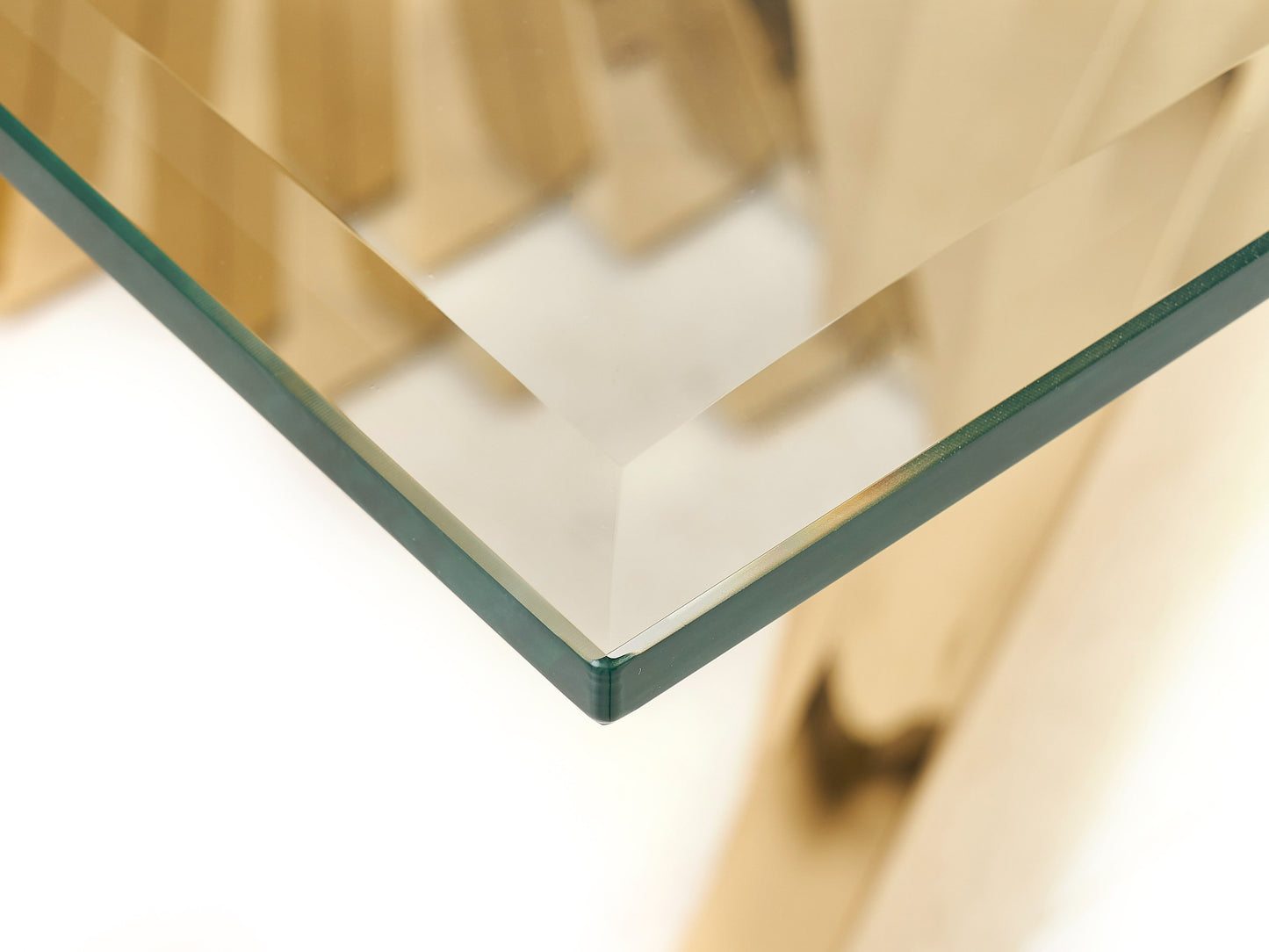 Modrest Buquet Glam Glass Champagne Gold Rectangular Dining Table