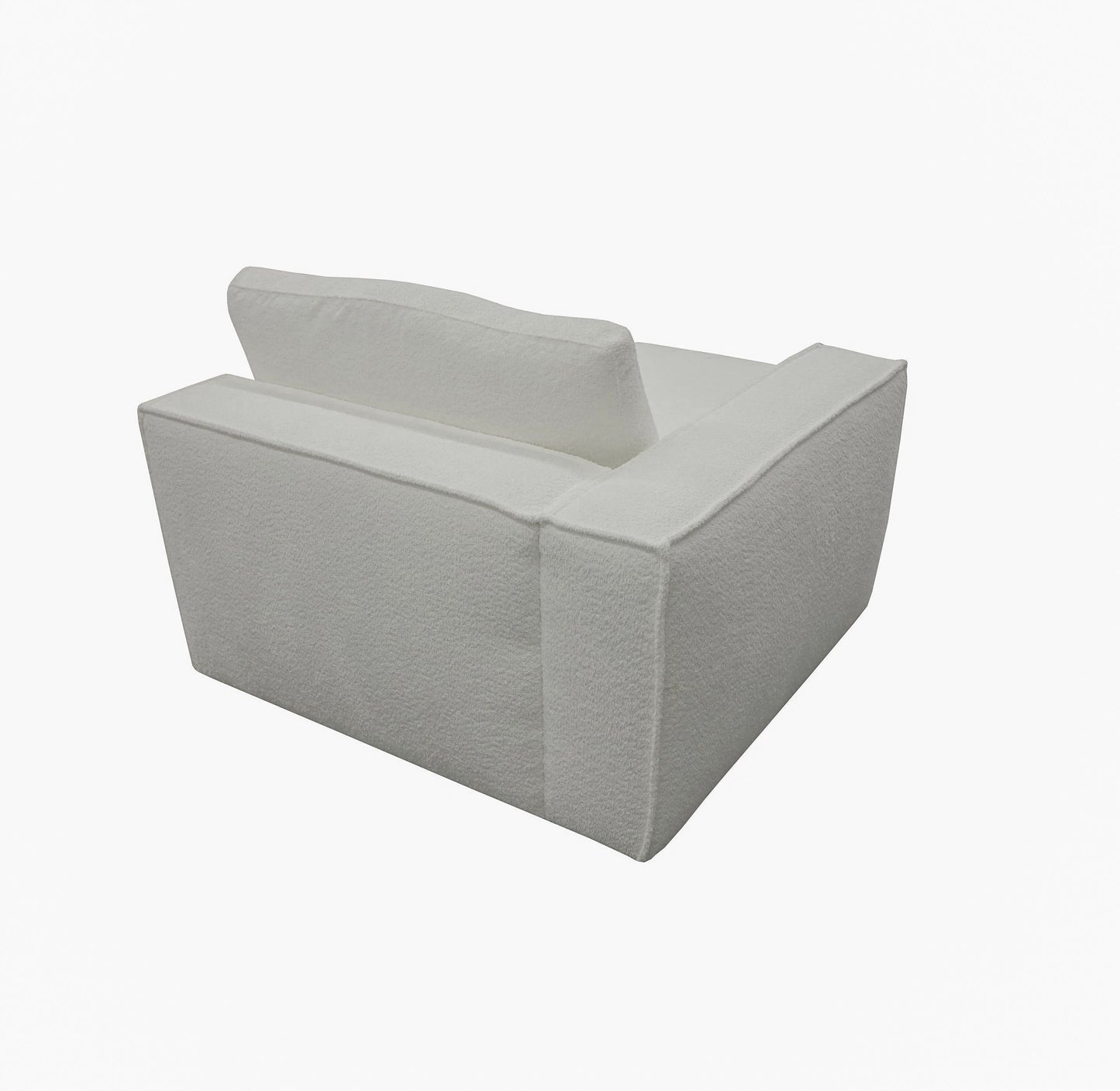 Divani Casa Lulu Modern White Fabric Modular Sectional Sofa w/ Left Facing Chaise