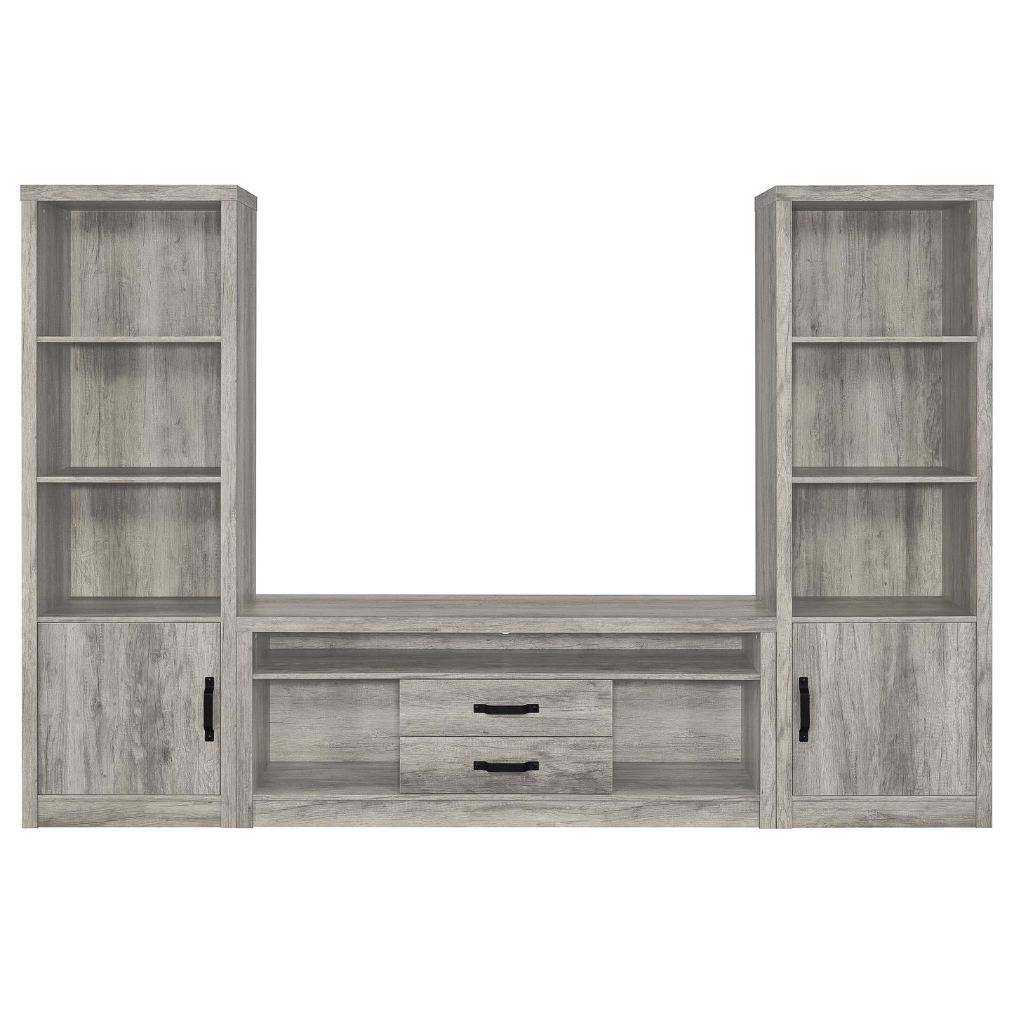 Burke 3-piece 59" TV Entertainment Center Grey Driftwood
