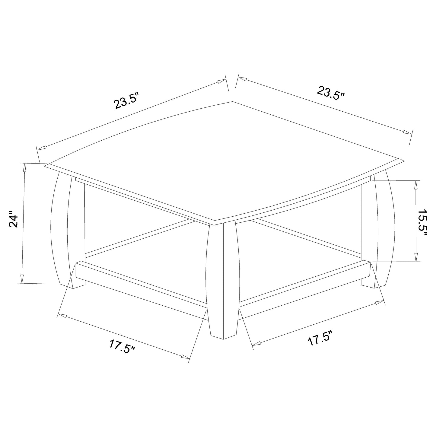 Dixon 1-shelf Square Wood End Table Espresso