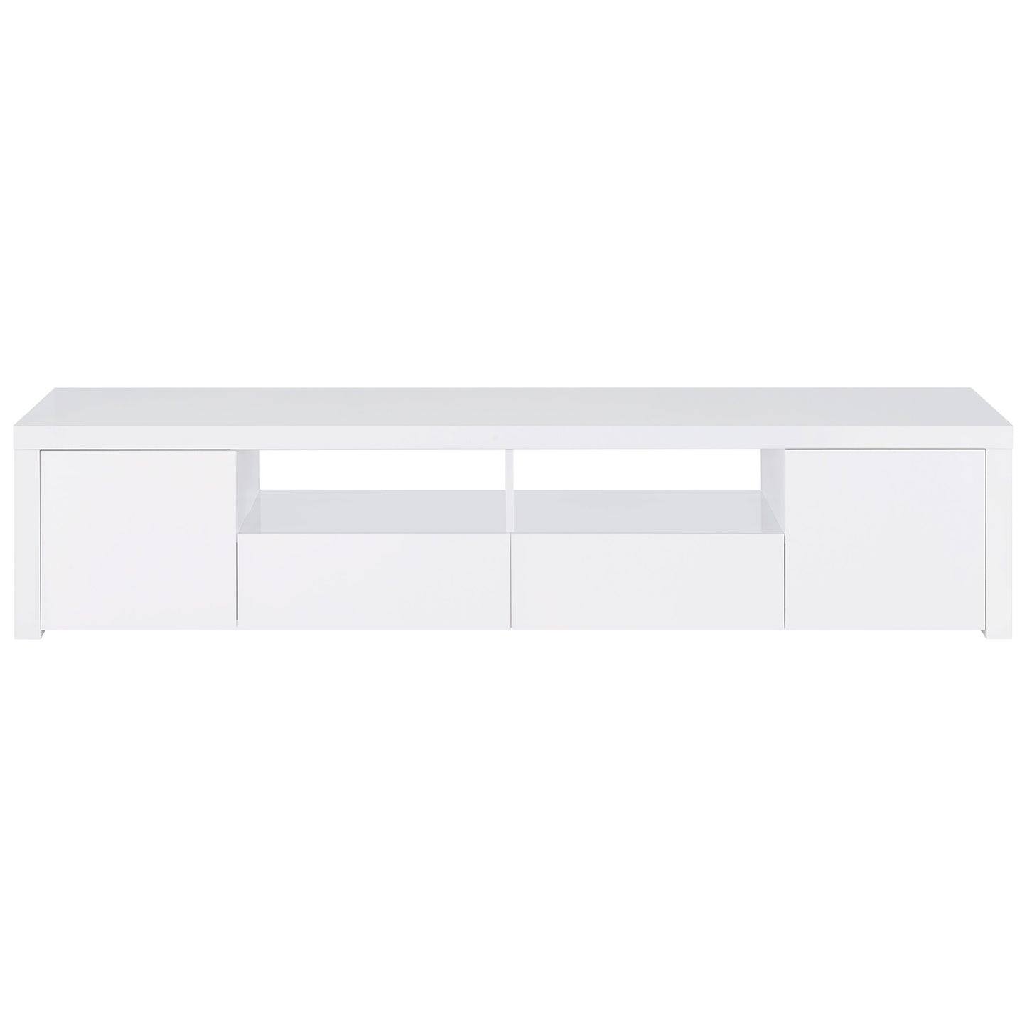 Jude 2-door Engineered Wood 79" TV Stand High Gloss White