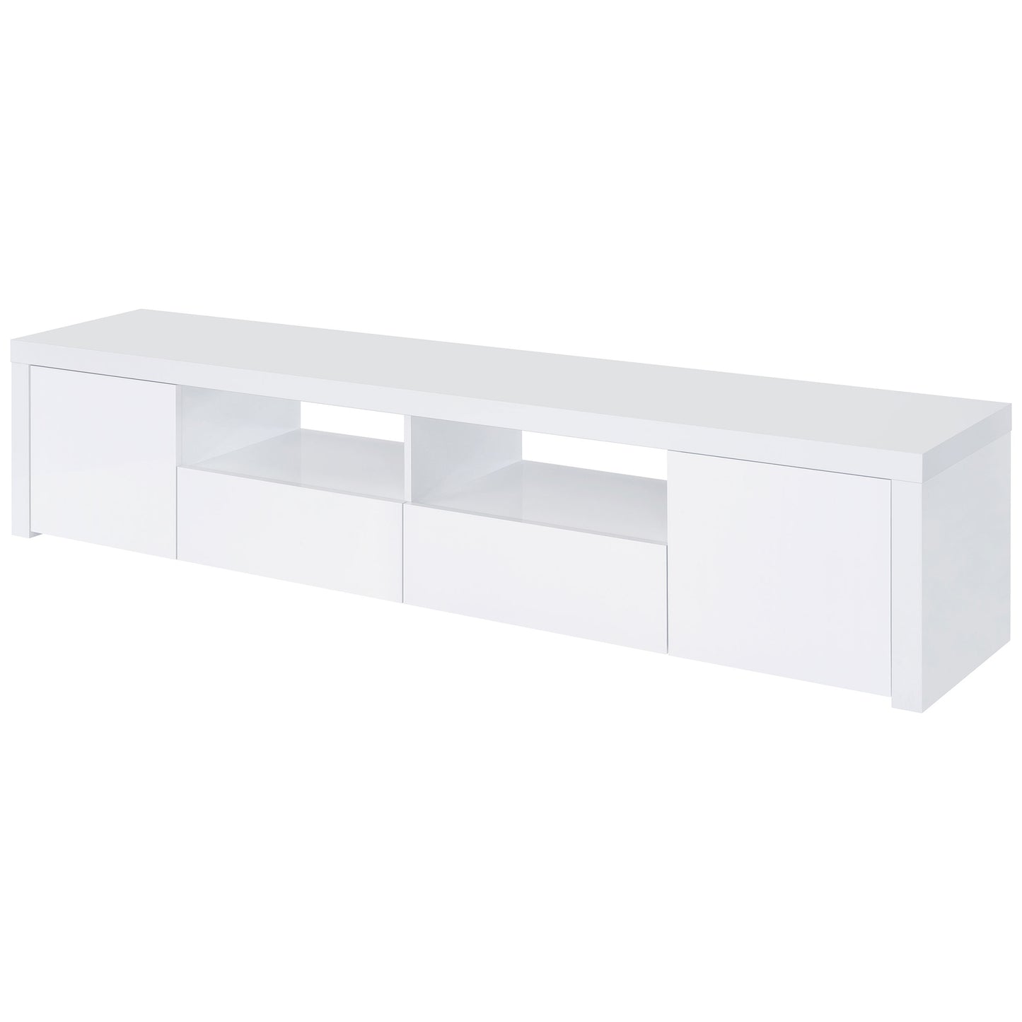 Jude 2-door Engineered Wood 79" TV Stand High Gloss White