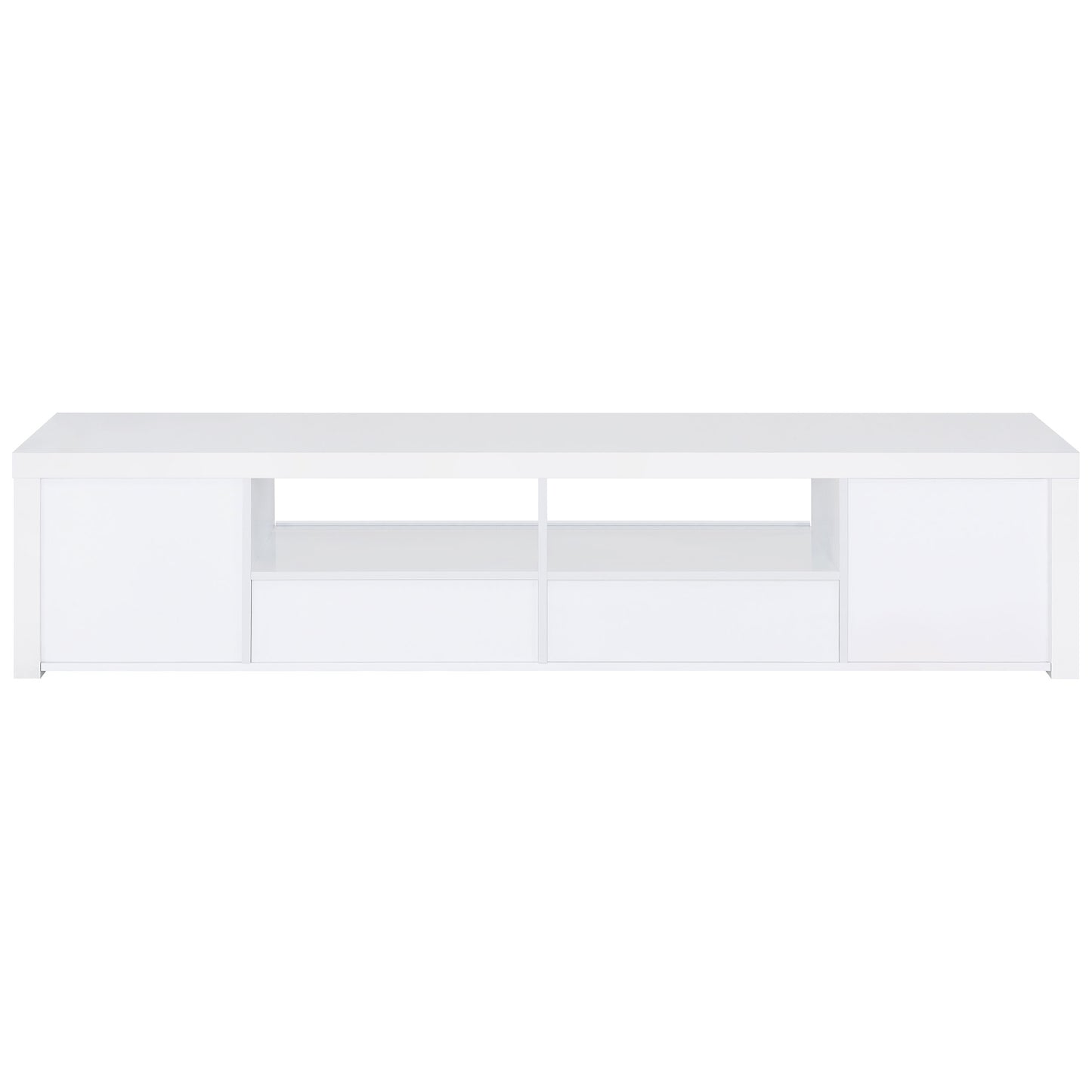 Jude 2-door Engineered Wood 79" TV Stand High Gloss White