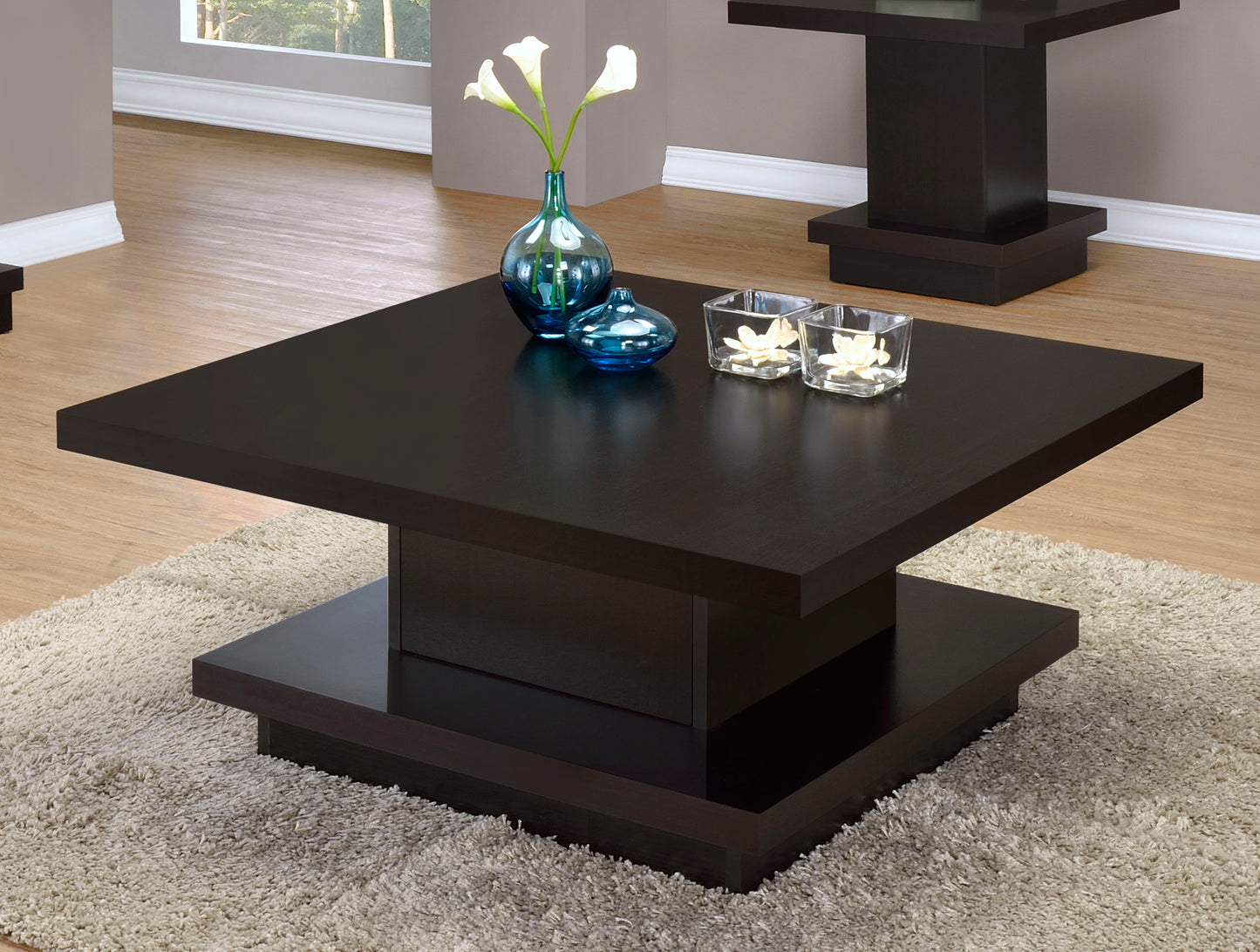 Reston Square Engineered Wood Coffee Table Cappuccino