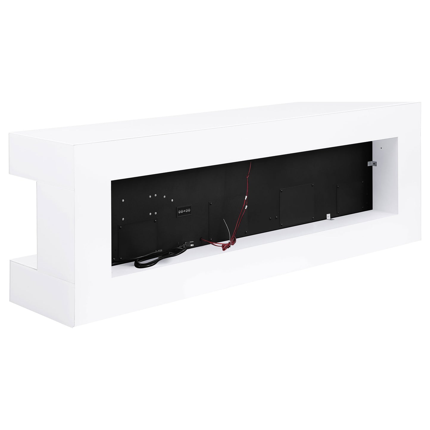Vallerie 71" TV Stand with Visual Flame Box White