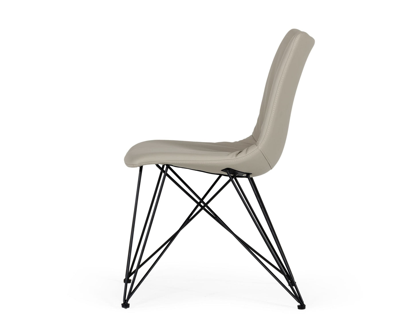 Naomi Modern Grey Leatherette Dining Chair