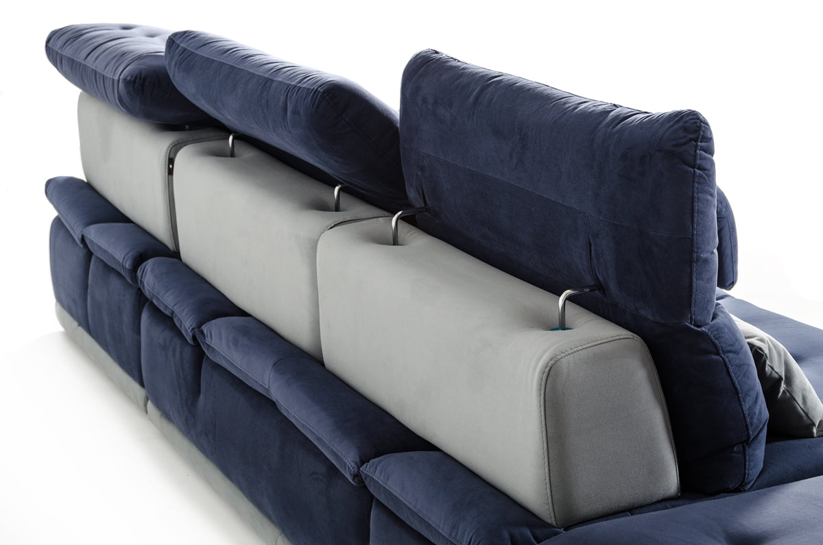 David Ferrari Daiquiri Italian Modern Blue and Grey Modular Sectional Sofa