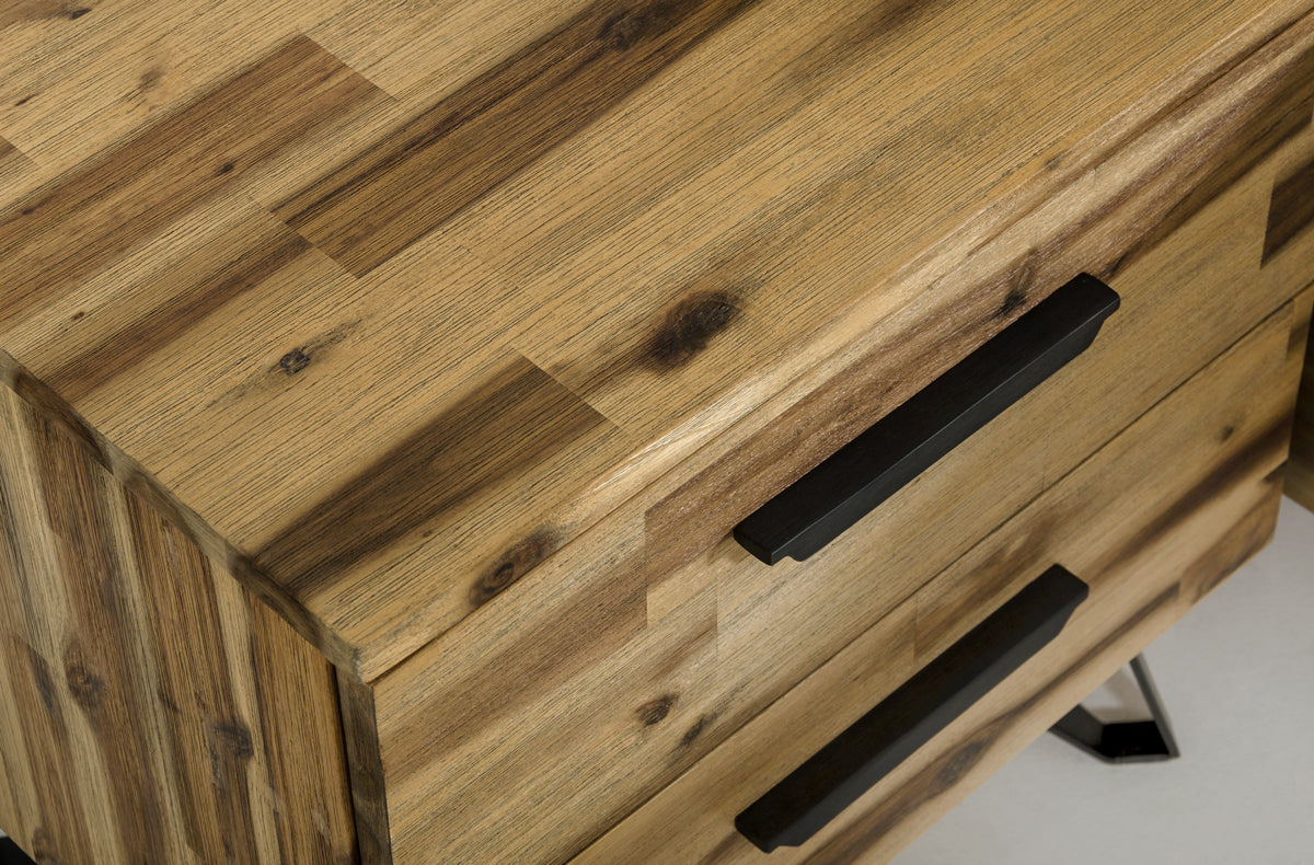 Modrest Sala Modern Light Wood Dresser and Mirror Set