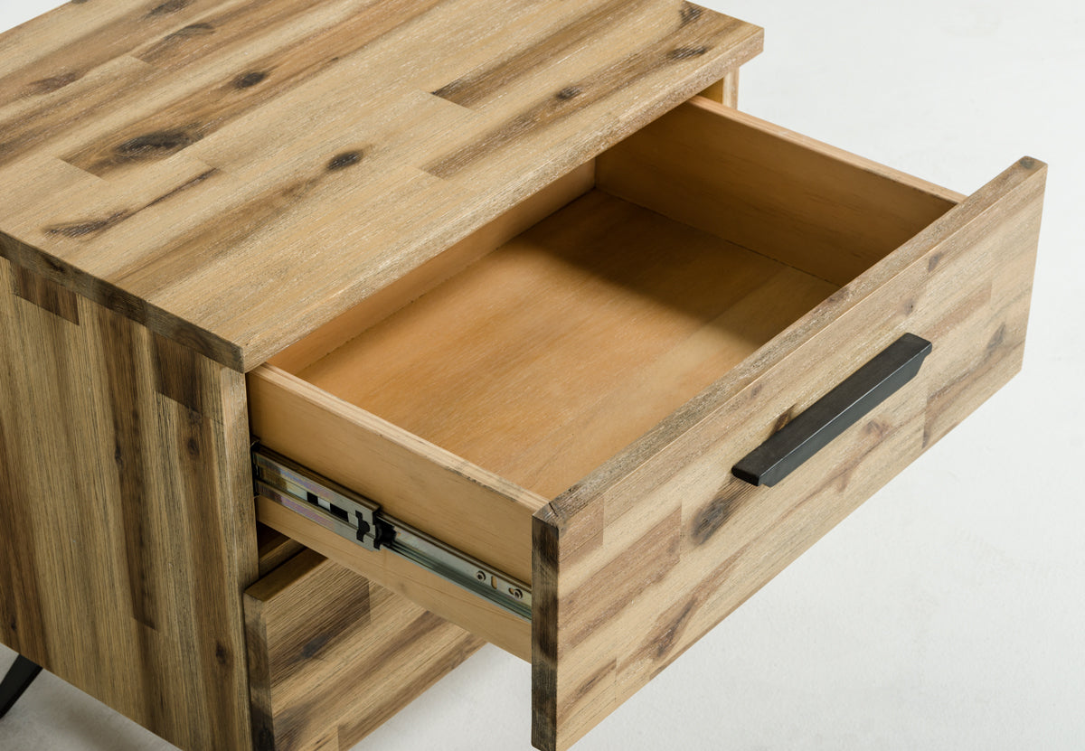Modrest Sala Modern Light Wood Dresser and Mirror Set