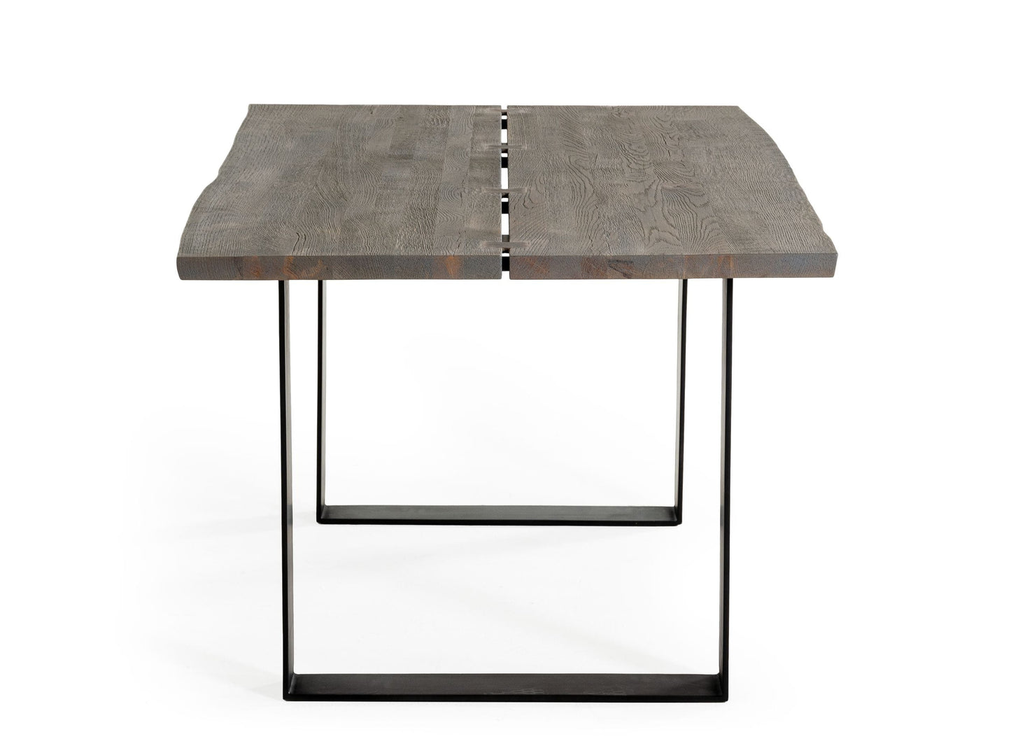 Modrest Murphy Modern Grey Aged Oak and Black Metal Dining Table