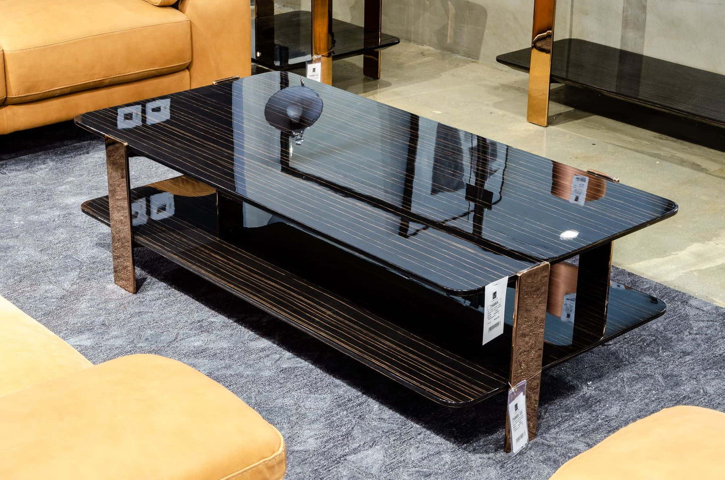 Modrest Leroy Modern Ebony and Rosegold Coffee Table