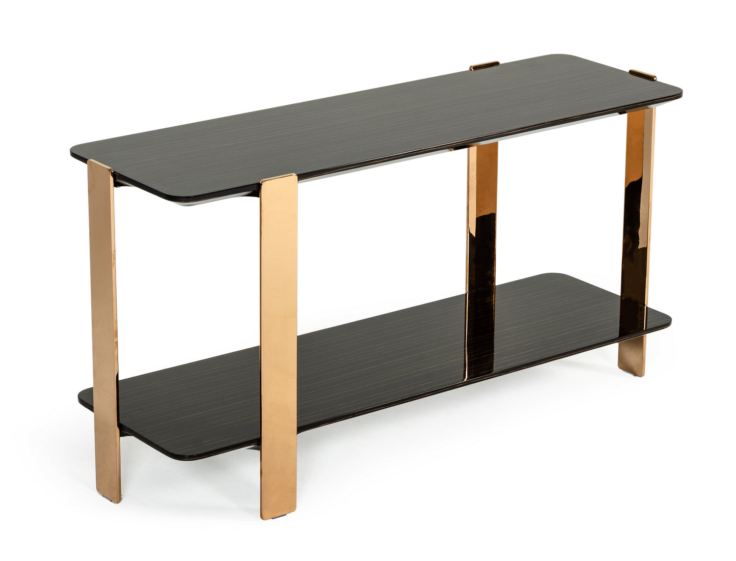 Modrest Leroy Modern Ebony and Rosegold Console Table