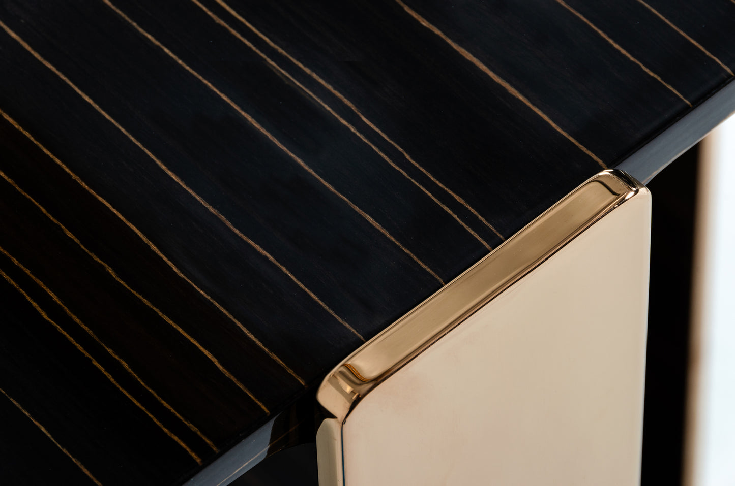 Modrest Leroy Modern Ebony and Rosegold Console Table
