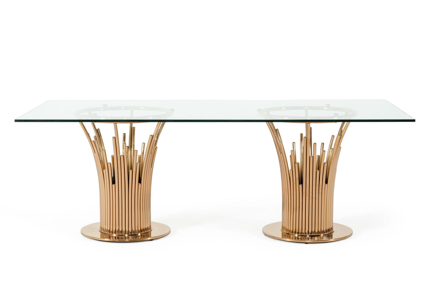 Modrest Paxton Modern Glass and Rosegold Dining Table