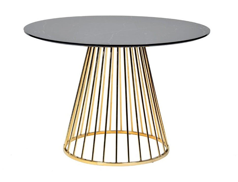 Modrest Holly Modern Black and Gold Round Dining Table