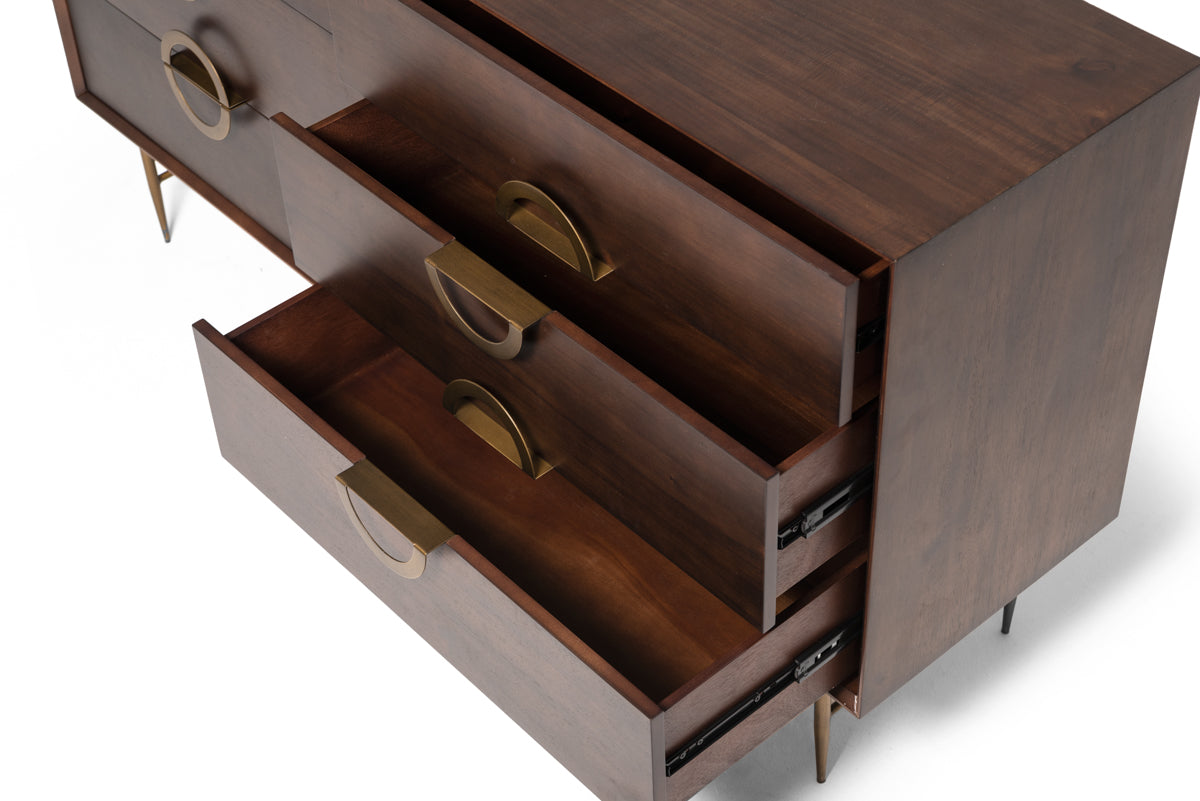 Modrest Selena Modern Acacia and Brass Dresser