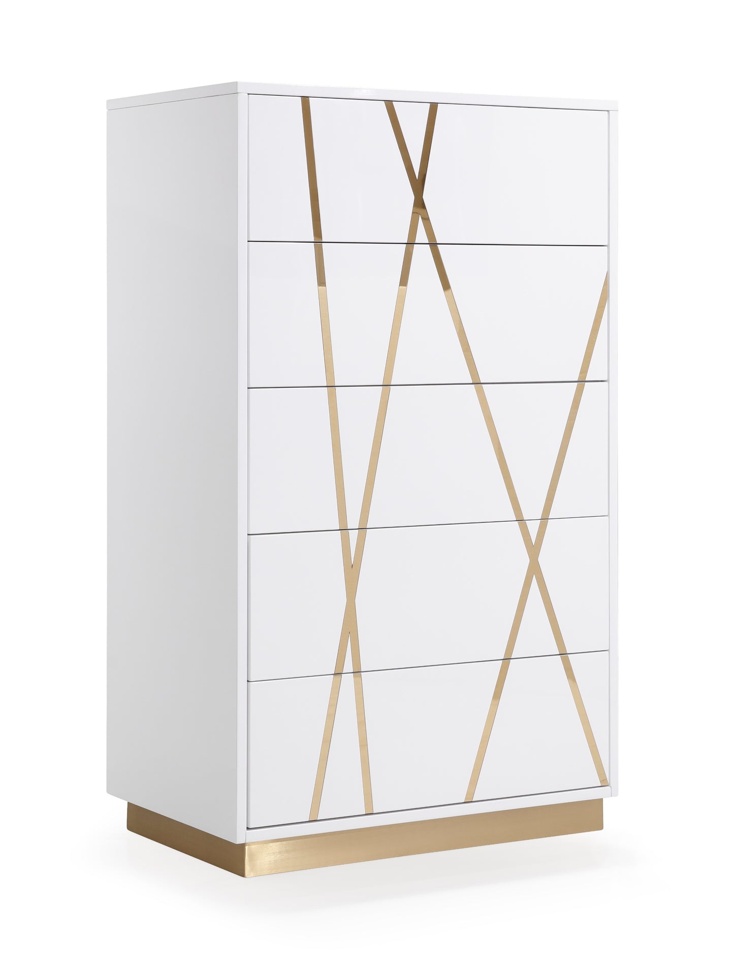 Modrest Nixa Modern White and Gold Chest