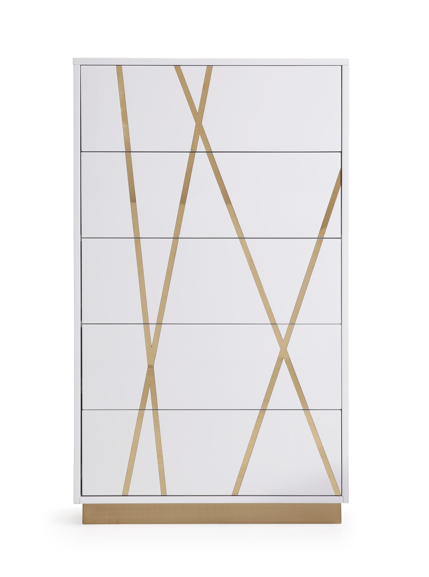 Modrest Nixa Modern White and Gold Chest