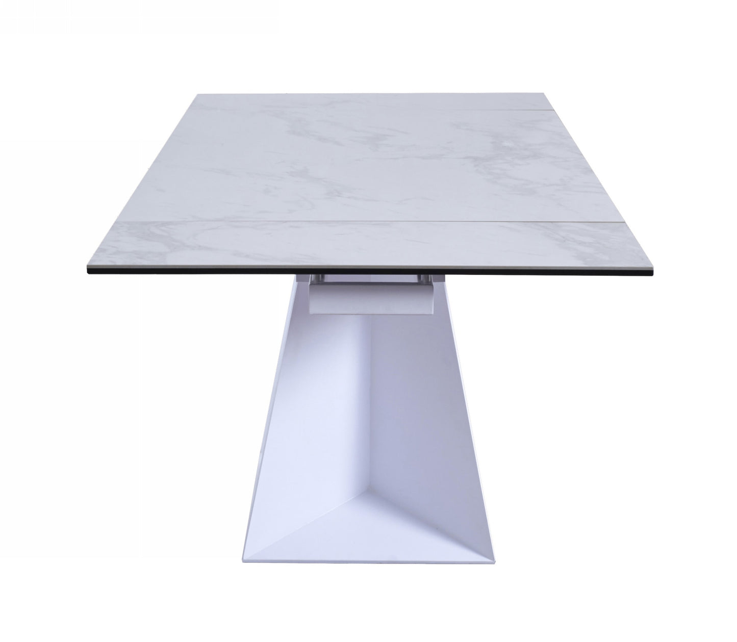 Modrest Baldwin Modern White Ceramic Extendable Dining Table