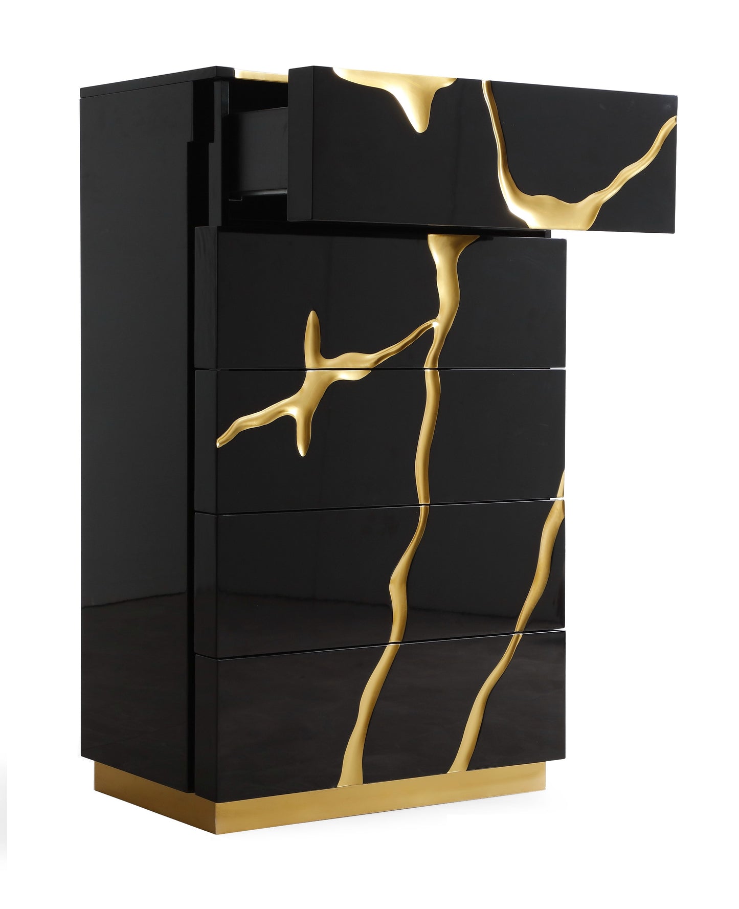 Modrest Aspen Modern Black and Gold Chest