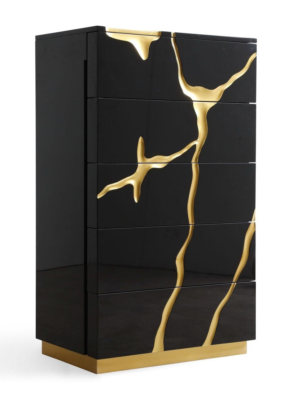Modrest Aspen Modern Black and Gold Chest