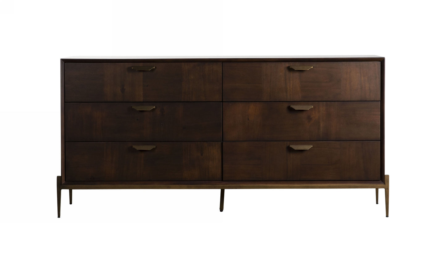 Modrest Shane Modern Acacia and Brass Dresser