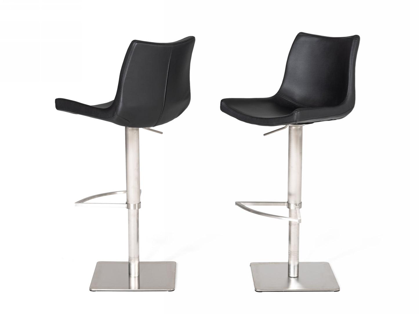 Modrest Aaron Modern Black Eco-Leather Bar Stool