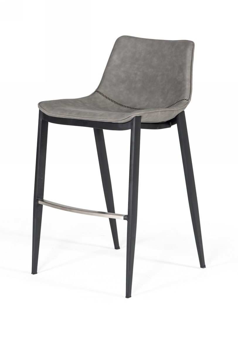 Modrest Jane Modern Grey and Black Counter Stool