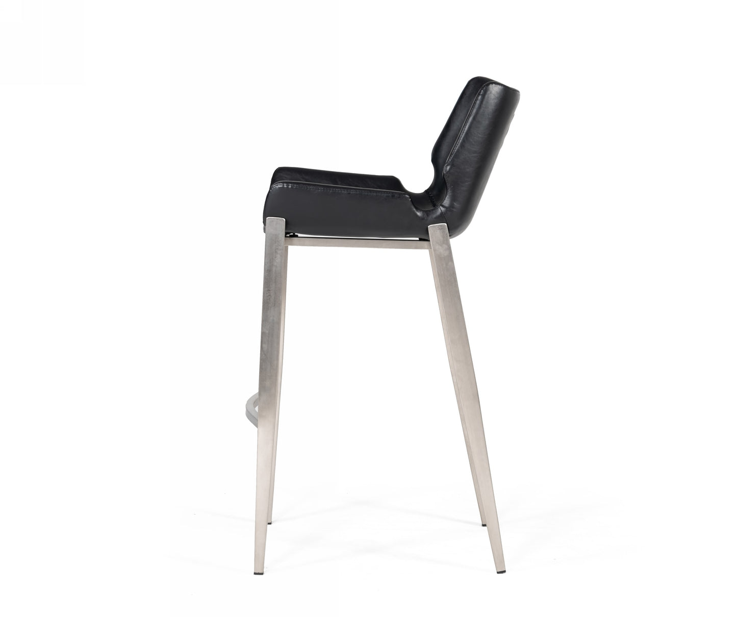 Modrest Dave Modern Black Eco-Leather Bar Stool