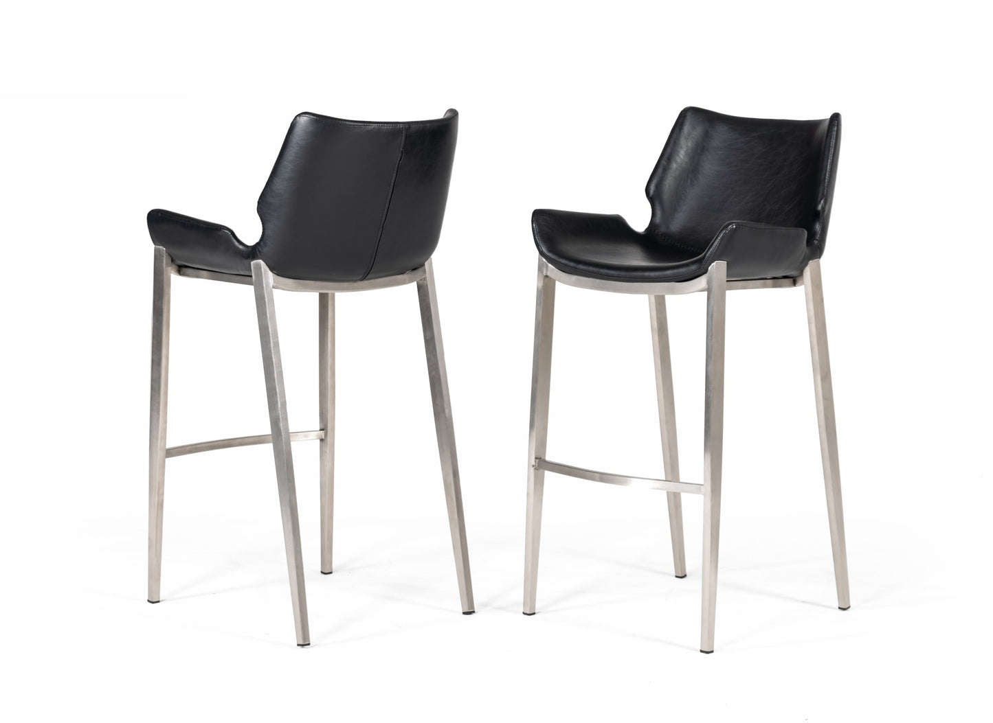 Modrest Dave Modern Black Eco-Leather Bar Stool