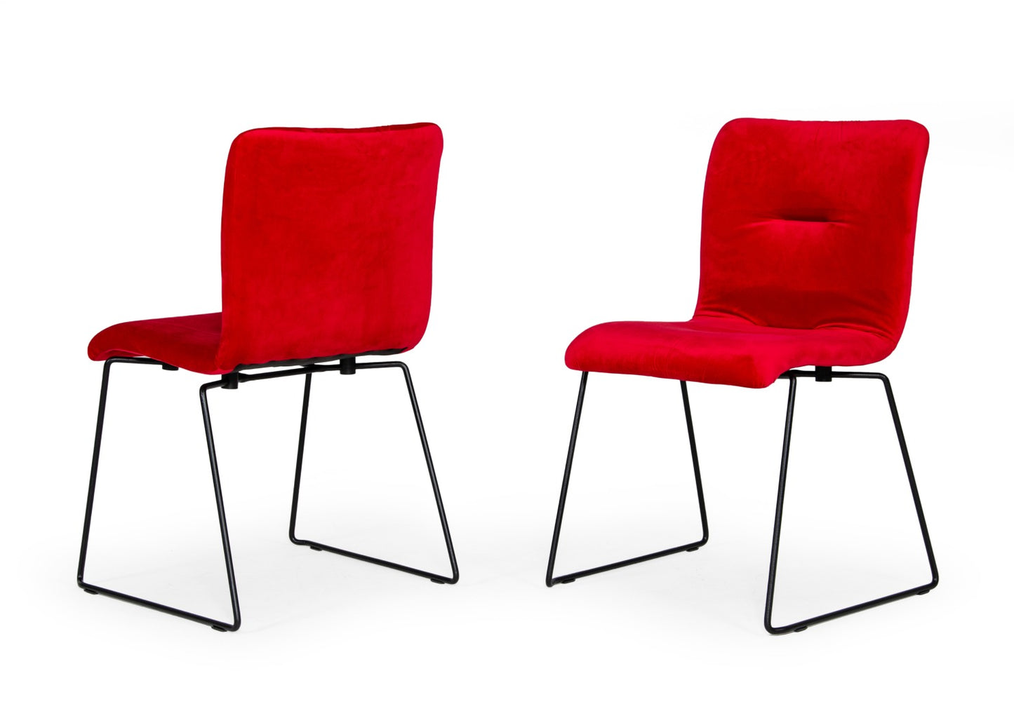 Modrest Yannis Modern Red Fabric Dining Chair