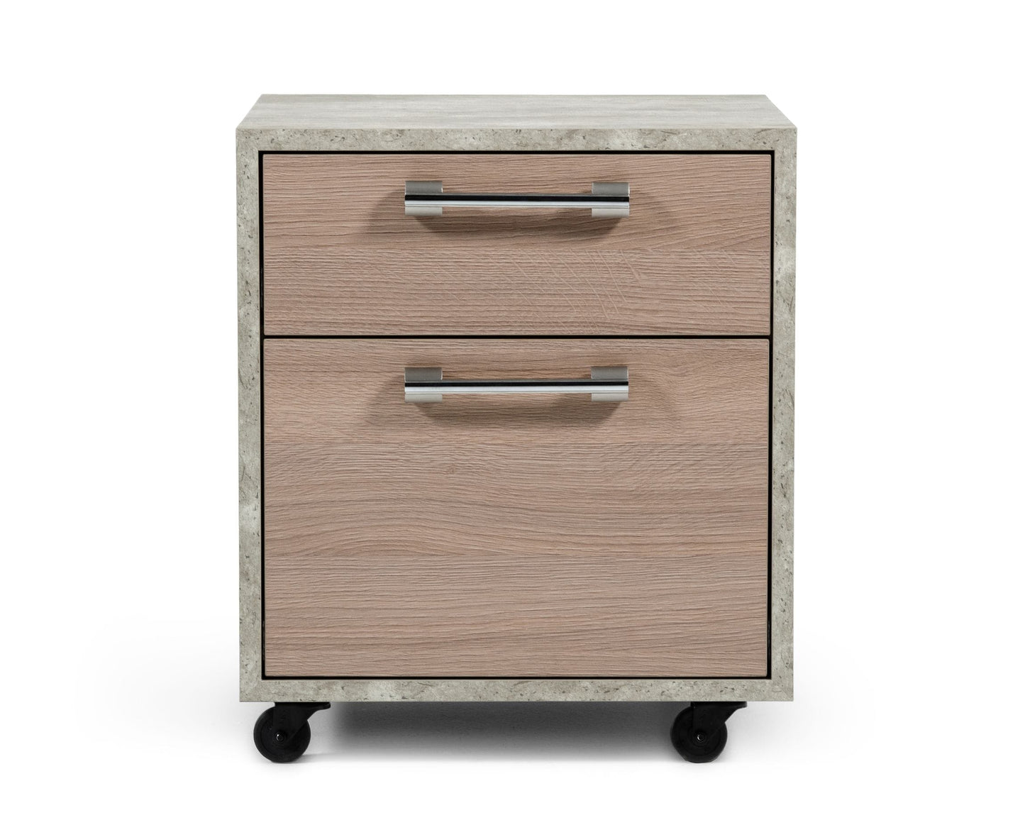Nova Domus Boston Modern Brown Oak and Faux Concrete Office Small File Cabinet