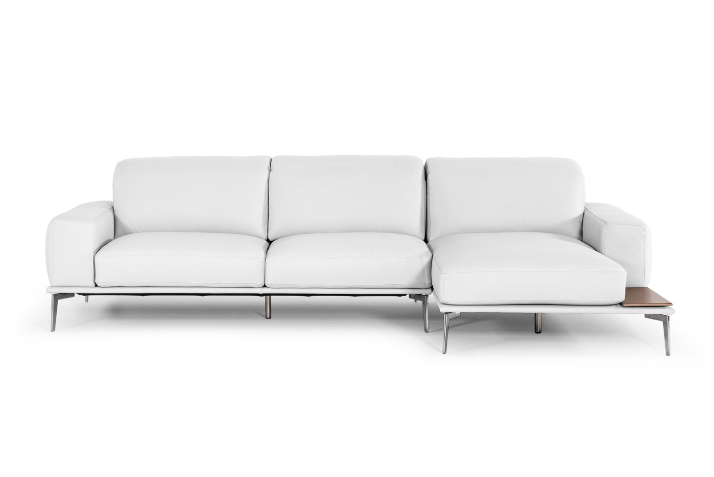 Lamod Italia Villeneuve Modern White Italian Leather Sectional Sofa
