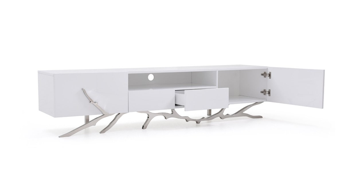 Modrest Legend 87"-Wide Modern White TV Stand