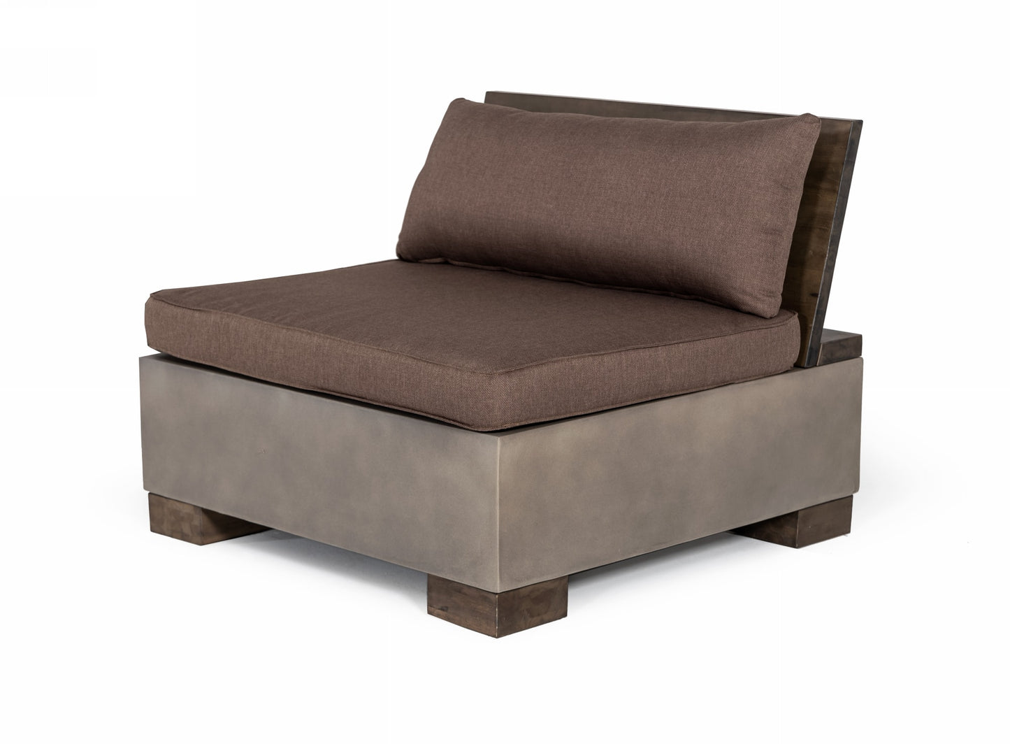 Modrest Delaware Modern Concrete Modular Sectional Sofa Set with Square Coffee Table