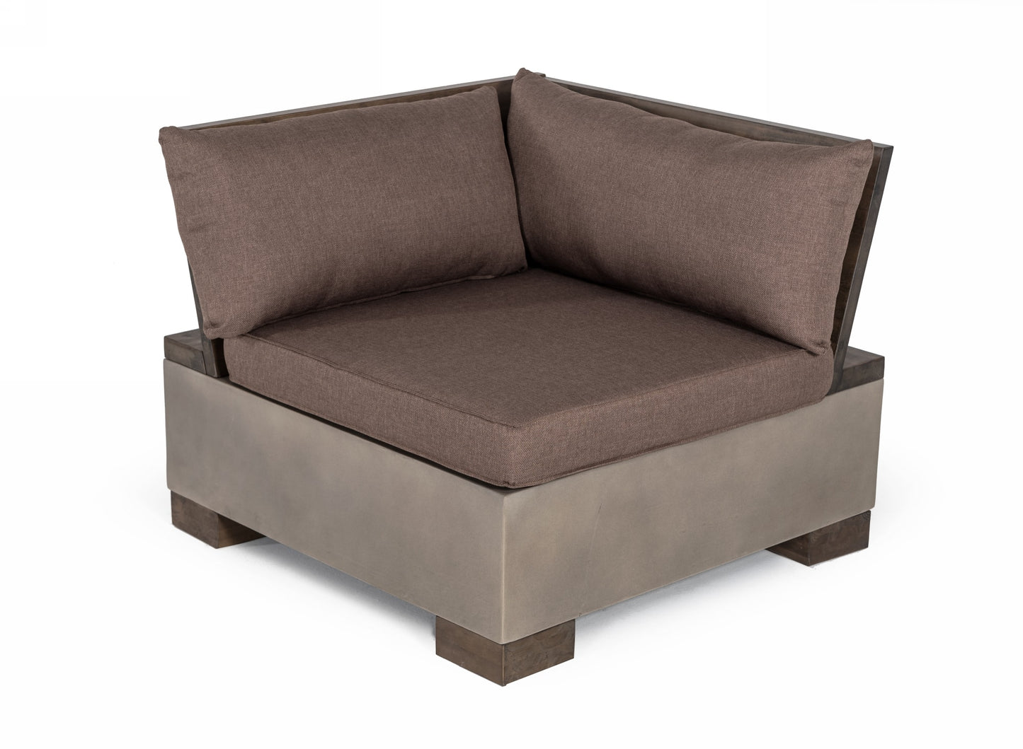 Modrest Delaware Modern Concrete Modular Sectional Sofa Set with Square Coffee Table