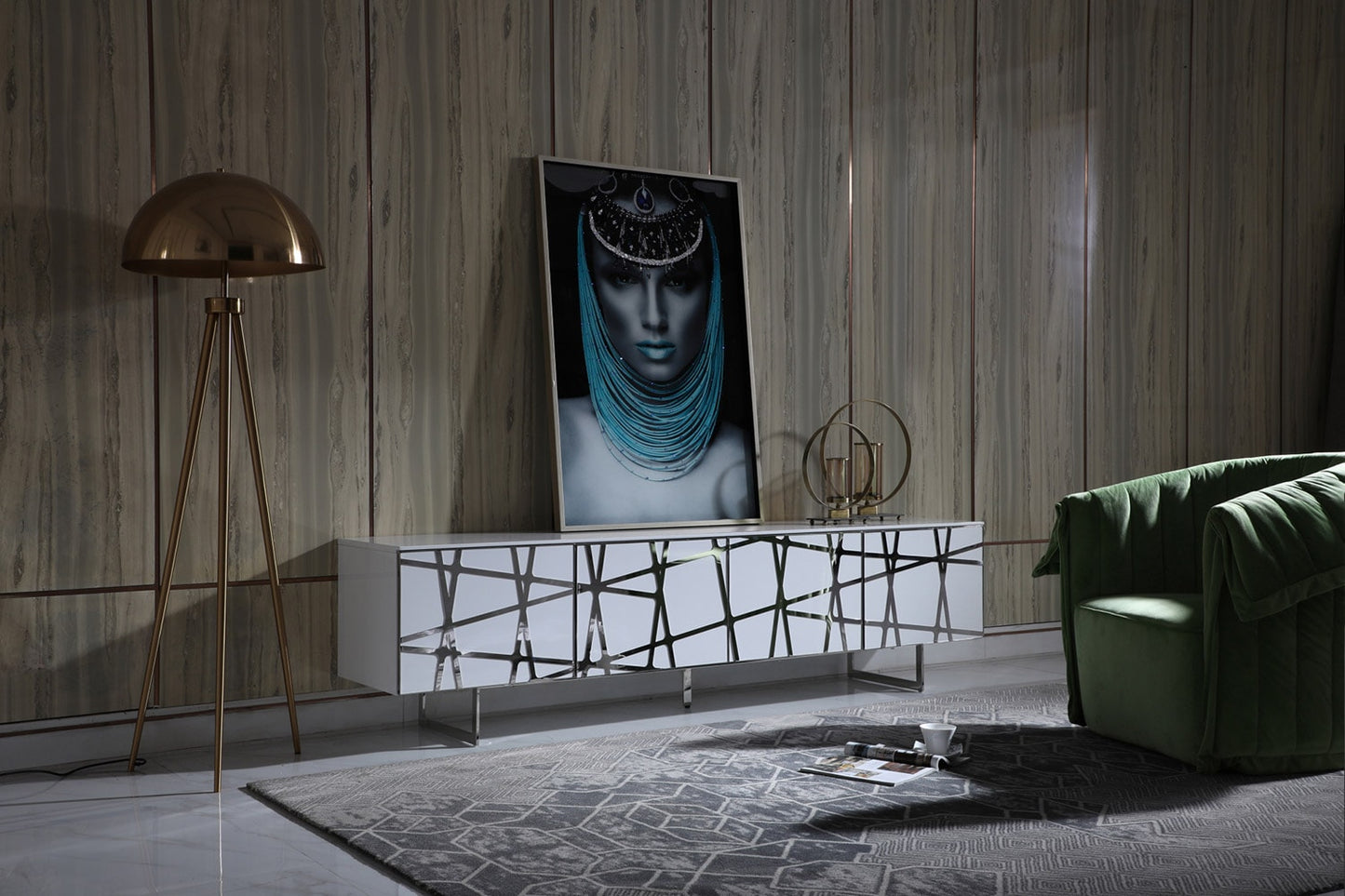 Modrest Kilson Modern White TV Stand