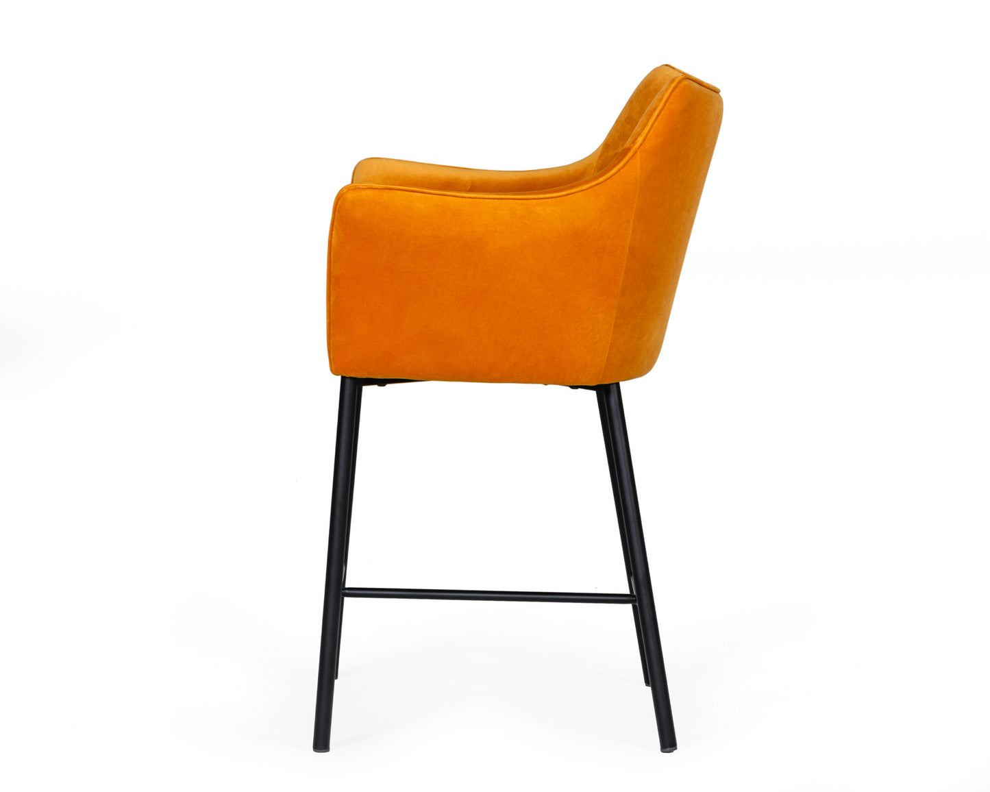 Modrest Exodus Modern Orange Velvet Counter Stool